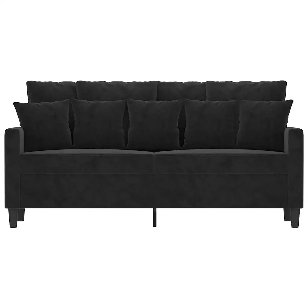 Divano a 2 Posti Nero 140 cm in Velluto 359308