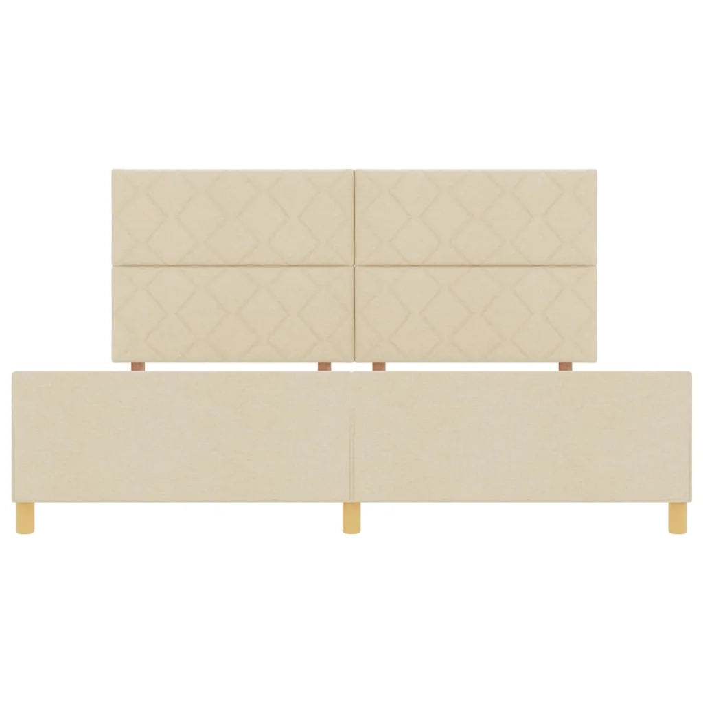 Struttura del letto con testiera Crema 200 x 200 cm Tessuto 3344835