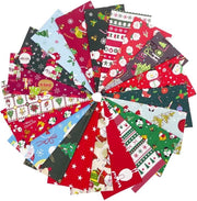 20 pezzi di tessuto decorativo per Natale, stoffe di cotone per cucire, 25x25 cm, set di quadrati per patchwork, disegno di Natale, set di tessuti per cucire un quilt, decorazione DIY, attività di fai da te