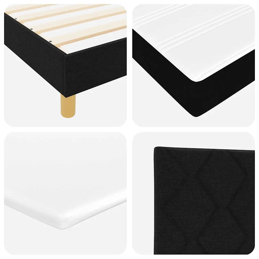Letto a molle con materasso Nero 200 x 140 cm Poliestere 3341358