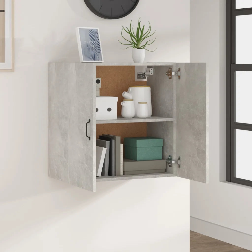 Armadietto a Muro | Mobile a Parete Grigio Cemento 60x31x60 cm Legno Multistrato