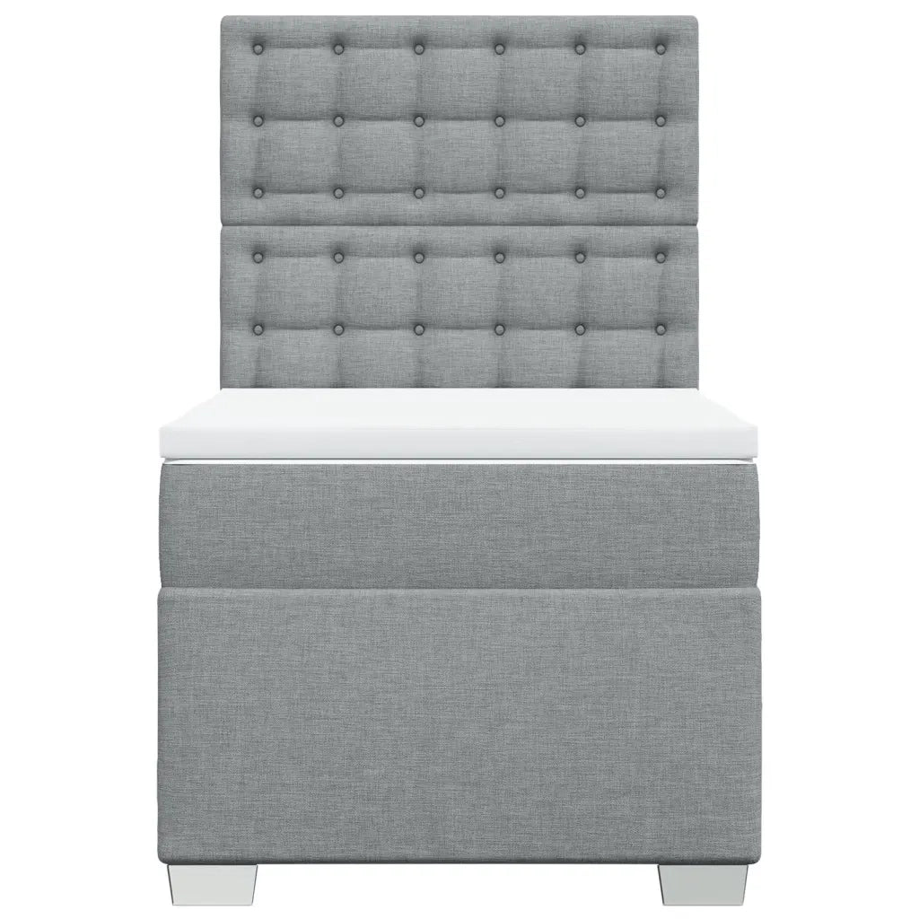 Giroletto a Molle con Materasso Grigio Chiaro 90x200 cm Tessuto