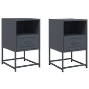 Set di 2 Comodini | Armadio da Notte | Mobiletto da notte Antracite 36x39x60,5 cm in Acciaio