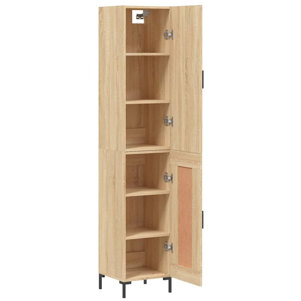 Buffet credenza cassettiera armadio mobile contenitore organizer cucina soggiorno salotto rovere Sonoma alto 34,5 x 34 x 180 cm legno ingegnerizzato marrone 02_0033990