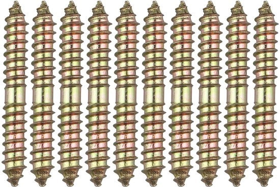 Viti M8 a vitiello a secco in acciaio inox - 10 pezzi - colore bronzo - lunghezza totale 60 mm