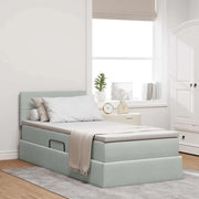 Letto con Contenitore Grigio chiaro 100 x 200 cm Velluto 3370737