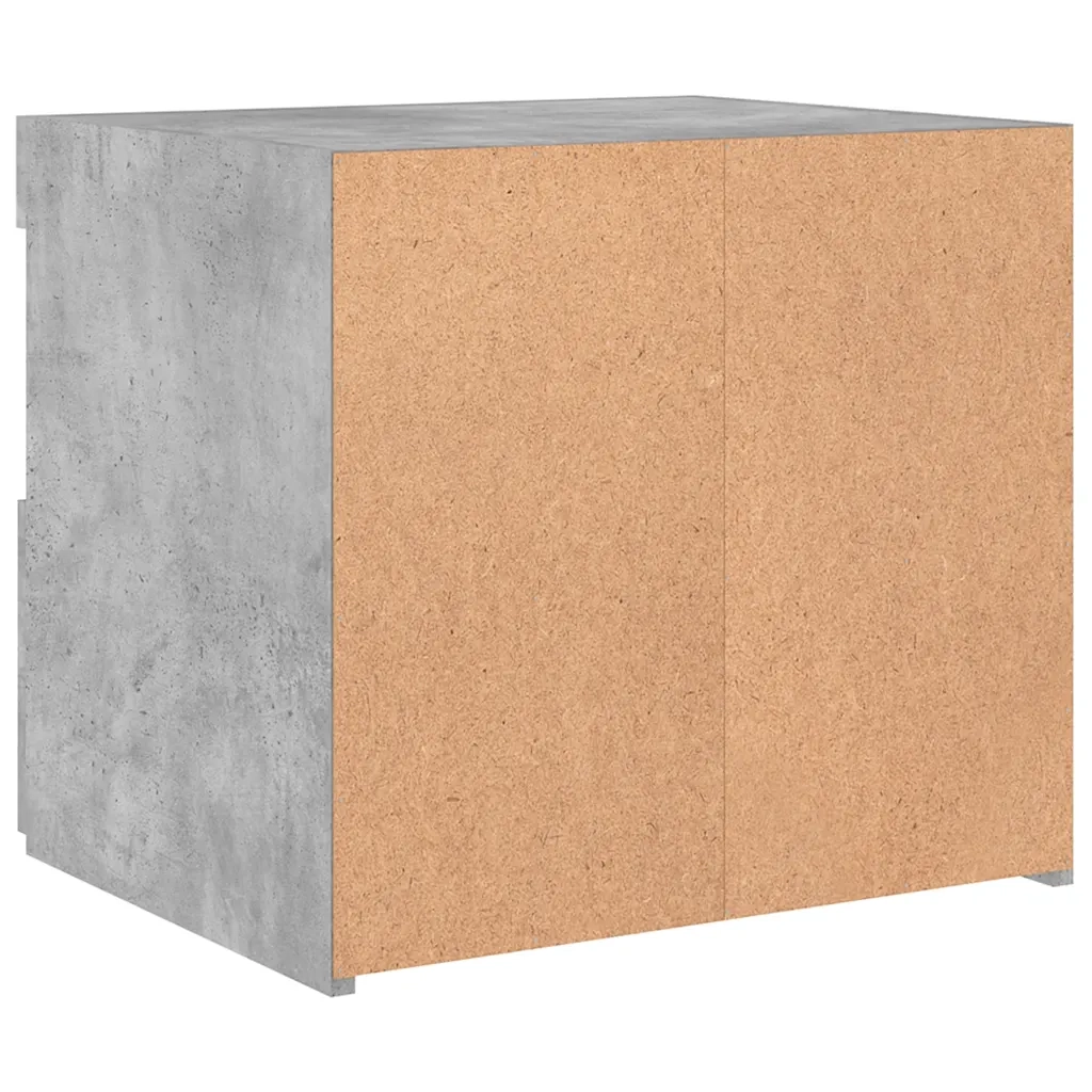 Comodino con Luci LED Grigio Cemento 50x40x45 cm 836769