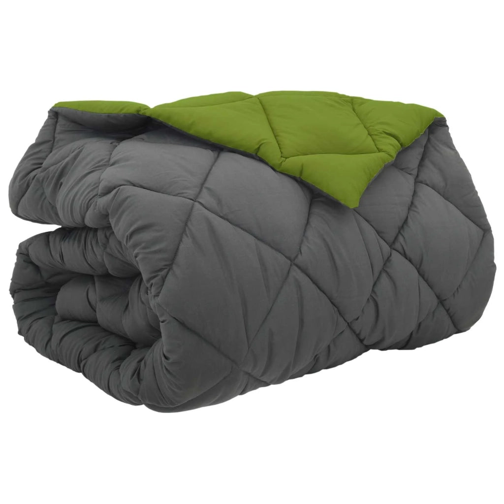 Piumone | Duvet Invernale Verde e Antracite 220 x 260 cm Microfibra