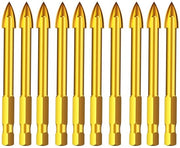 Wolfraamcarbide Boorbits 10 pezzi - 4 mm - Testa a croce - Adatti a diversi lavori di fai da te - Argento
