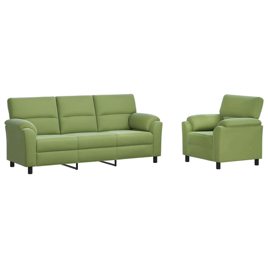 Set di divani 2 pcs Verde chiaro Velluto 3430451