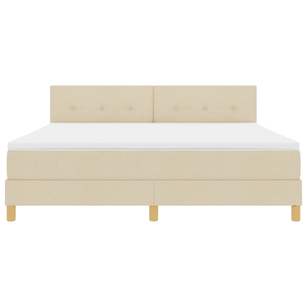 Letto box spring con materasso panna 180x200 cm tessuto