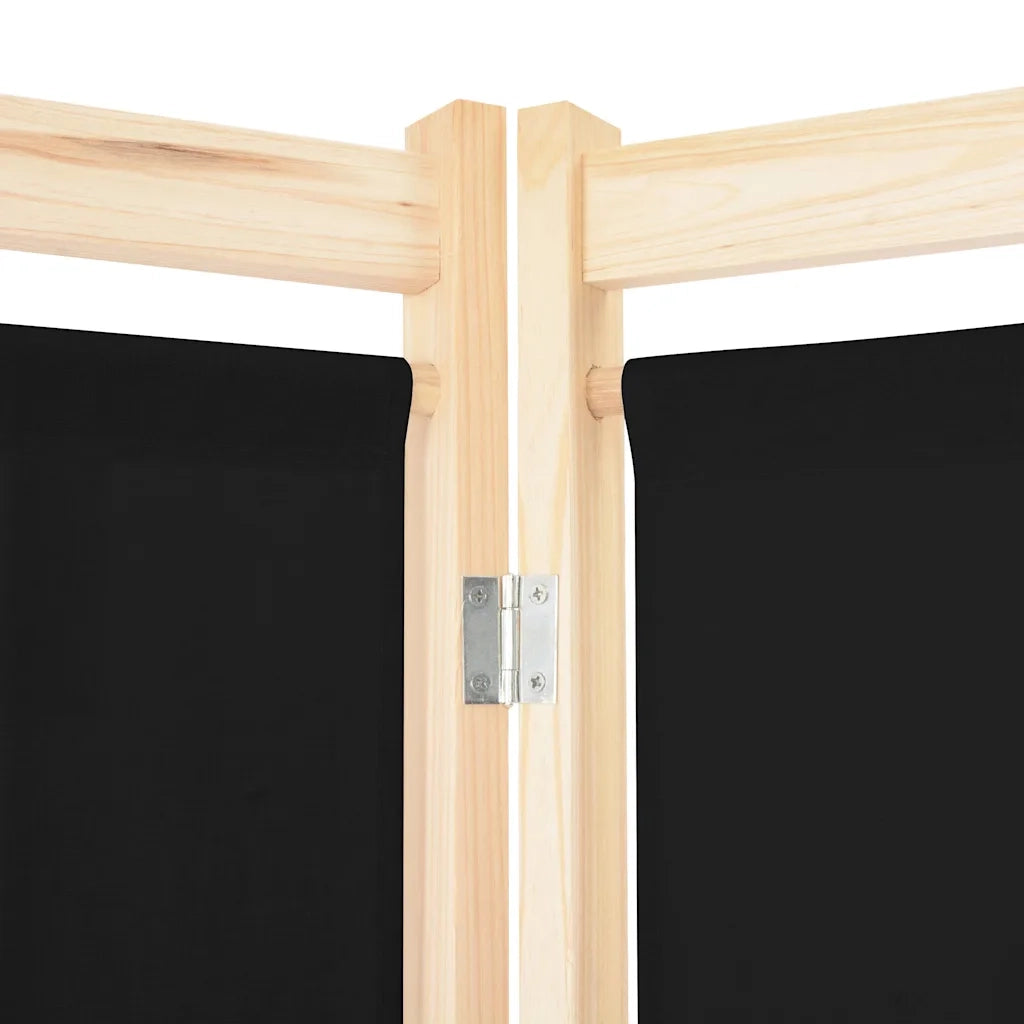 Divisorio a 6 Pannelli Nero 240x170x4 cm in Tessuto  cod mxl 72285