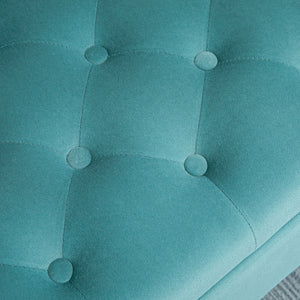 Panca Vintage con Contenitore 126x48,5x57 cm Imbottita in Velluto Verde