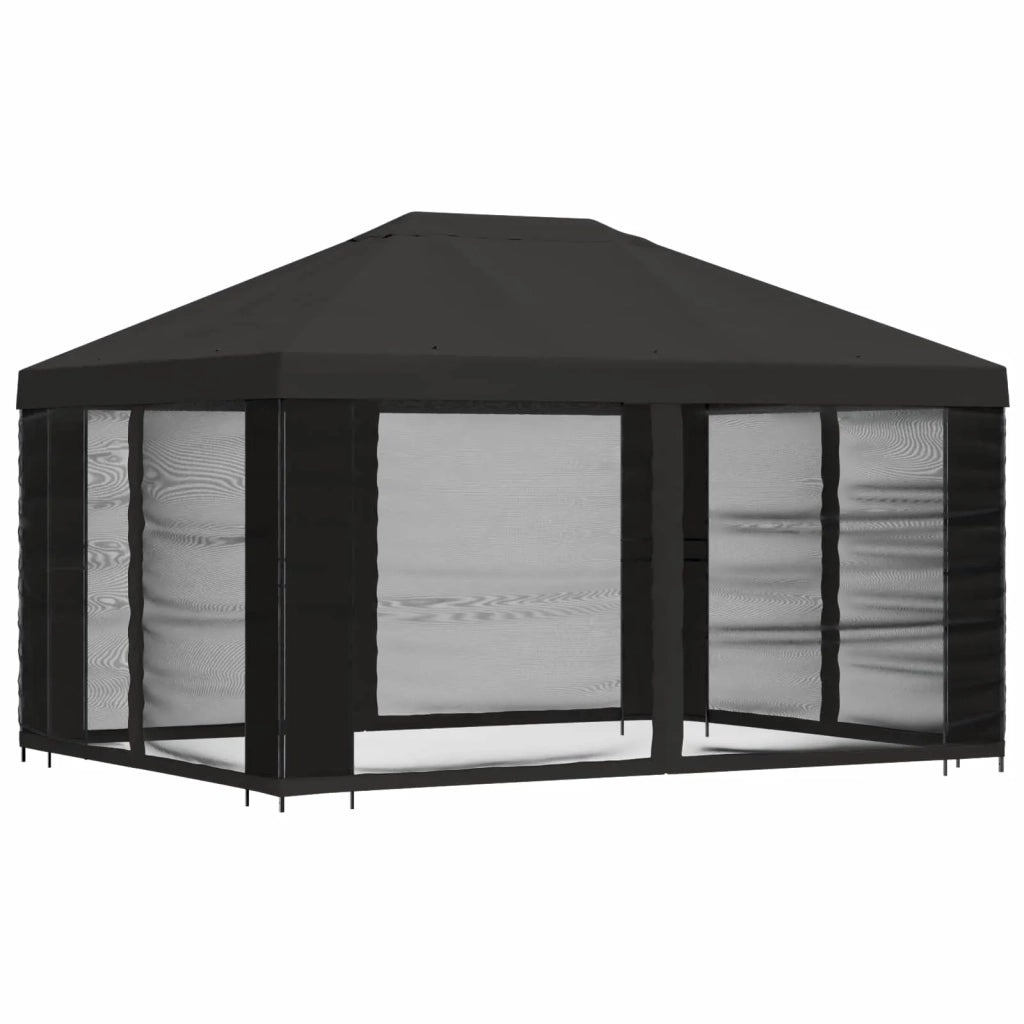 Gazebo da giardino con pareti laterali 4 × 3 m Antracite 900387