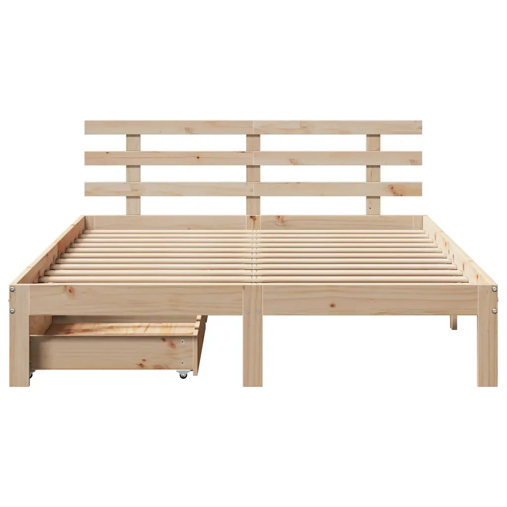 Giroletto con Cassetti 120x190 cm in Legno Massello di Pino 3301998