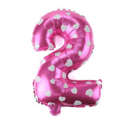 Trade Shop - Palloncino Numero 2 Rosa Cuori Cuoricini 35cm Elio Decorazione Party Festa -