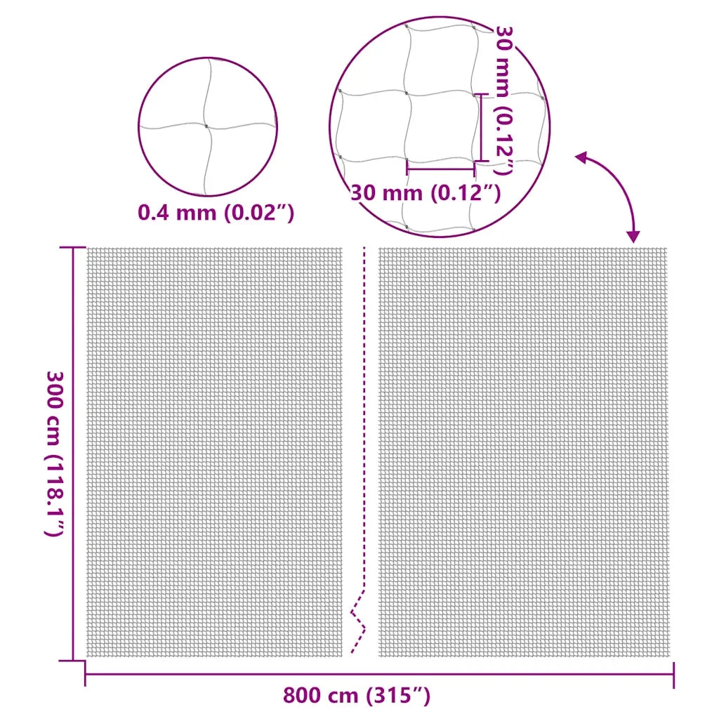 Rete per Gatti Trasparente 8x3 m in Nylon CFW3041571