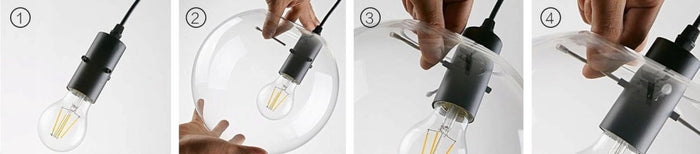 Lampada Da Soffitto Pensile Di Vetro Lassi 20+25+30 Cmd