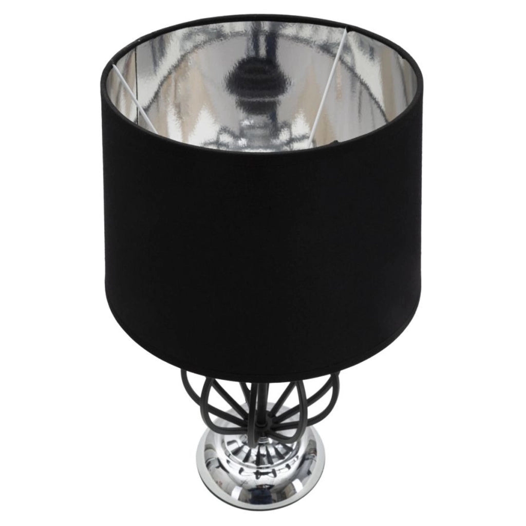 Lampada da Tavolo VKH136, Nero, Metallo, 28x28x44,5 cm
