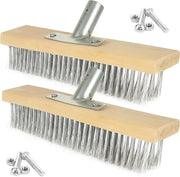 Set di spazzole per filo in acciaio inossidabile - spazzola per filo 30 x 7 cm - spazzola per onkruid in acciaio inossidabile - rimuovi muschio e alghe dal terrazzo