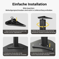 Set 4 gambe tavolo regolabili in acciaio inox nero Ø 60mm 870mm