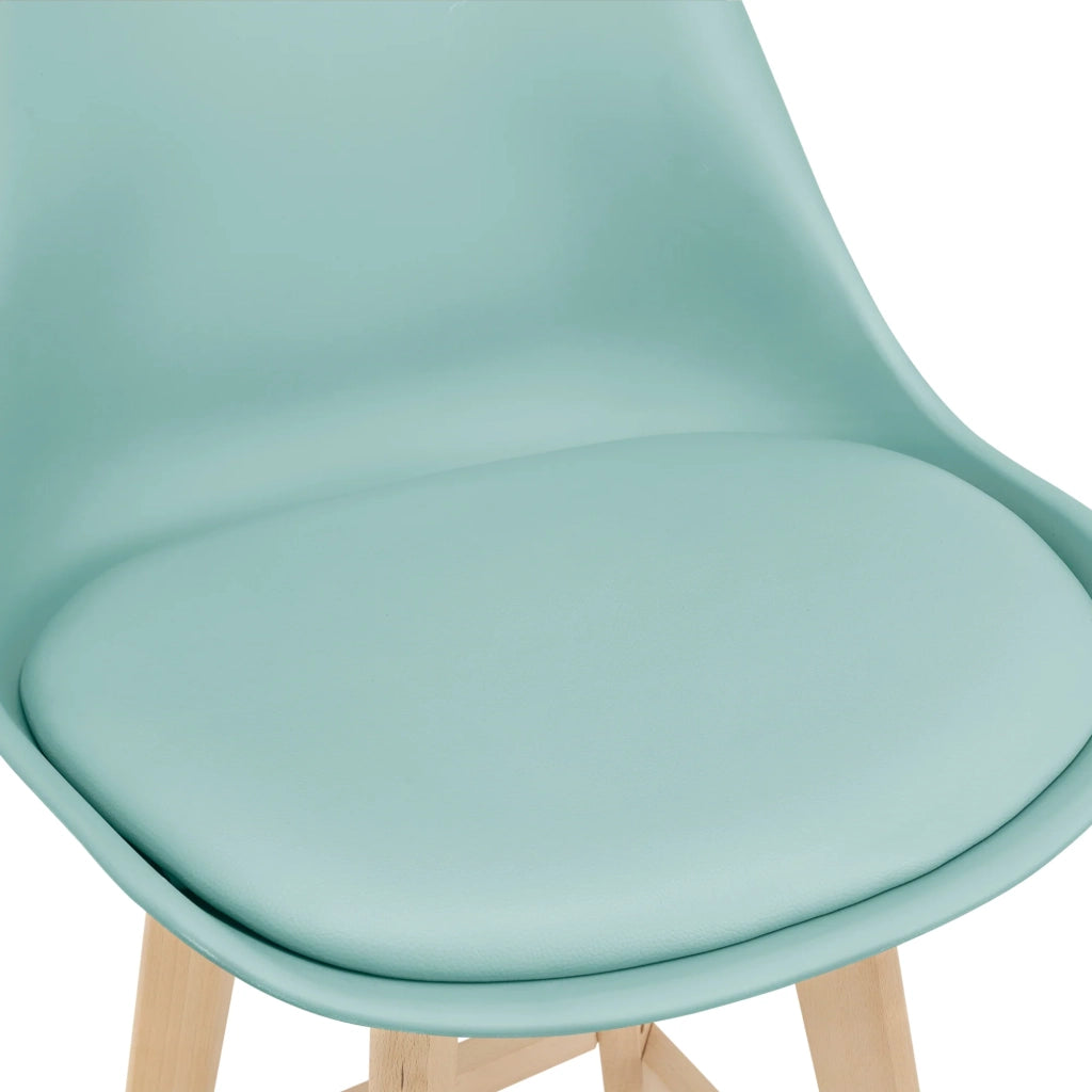 Set di 2 sgabelli da bar con seduta schienale e poggiapiedi 105 cm verde 03_0002780