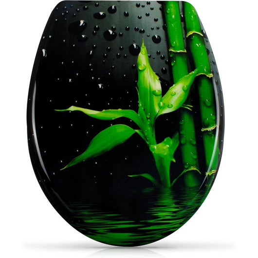 Sedile wc chiusura ammortizzata - motivo bamb  zen - copriwater