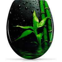 Sedile wc chiusura ammortizzata - motivo bamb  zen - copriwater