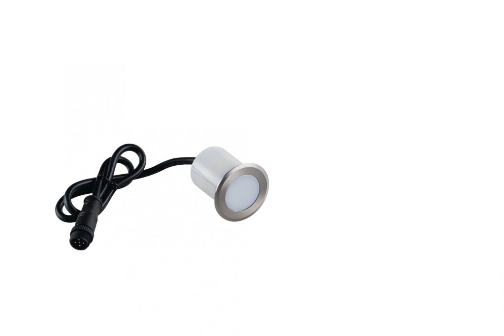 SEGNAPASSI CALPESTABILE A INCASSO LED SPRINT DC24V ACCIAIO 1,5W 60LM RGB + 4000K IP67 5X4,9CM