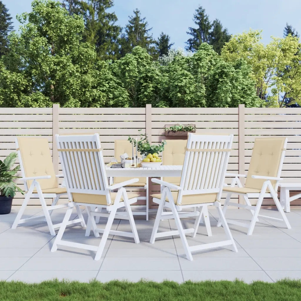 Cuscini per Sedie 6 pz | Cuscini per sedie Beige 120x50x3 cm in Tessuto