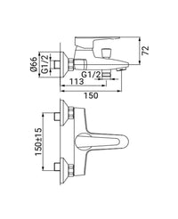 miscelatore esterno vasca completo