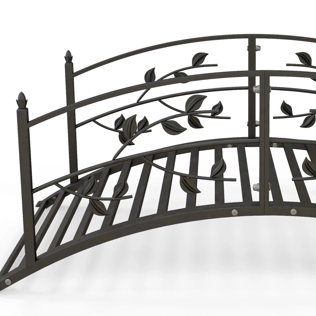 Ponticello da giardino per laghetto ¨C zephmum ¨C nero acciaio 119x67x47 cm