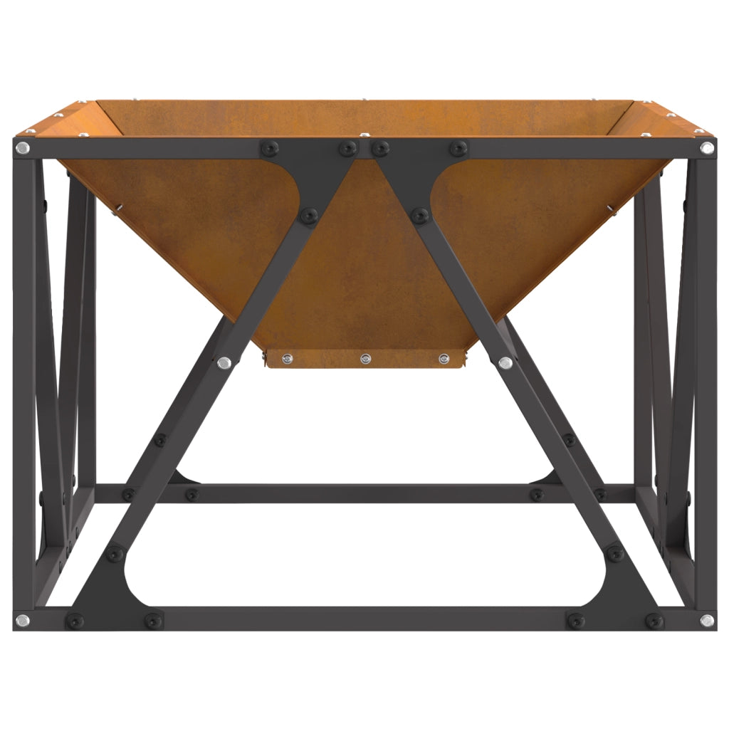 Focolare Quadrato 50x50x35 cm Acciaio Antiruggine