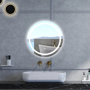 Specchio da bagno Rotondo con 60cm,Memoria, Antifog,Regorabile,Retroilluminato,doppio interruttore,