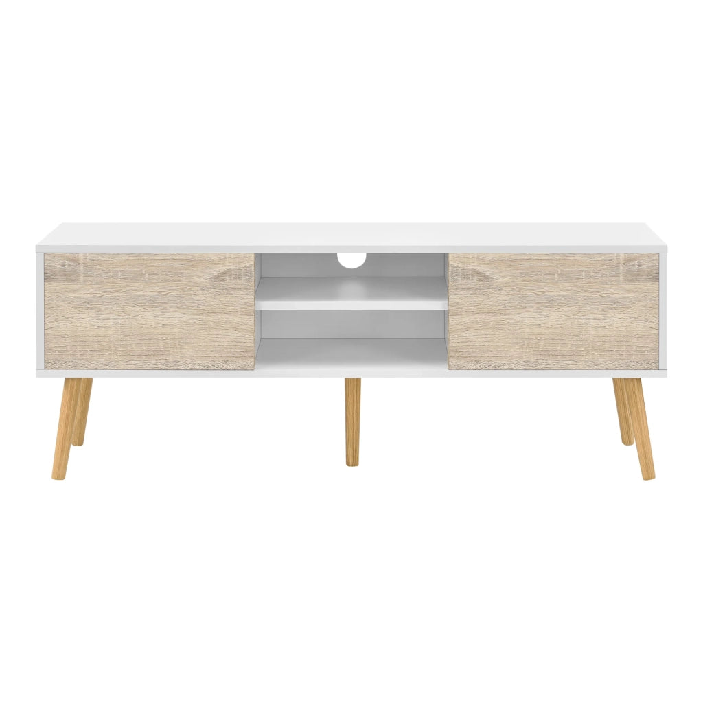 Mobile porta TV 120 x 30 x 47 cm effetto rovere bianco 03_0007754