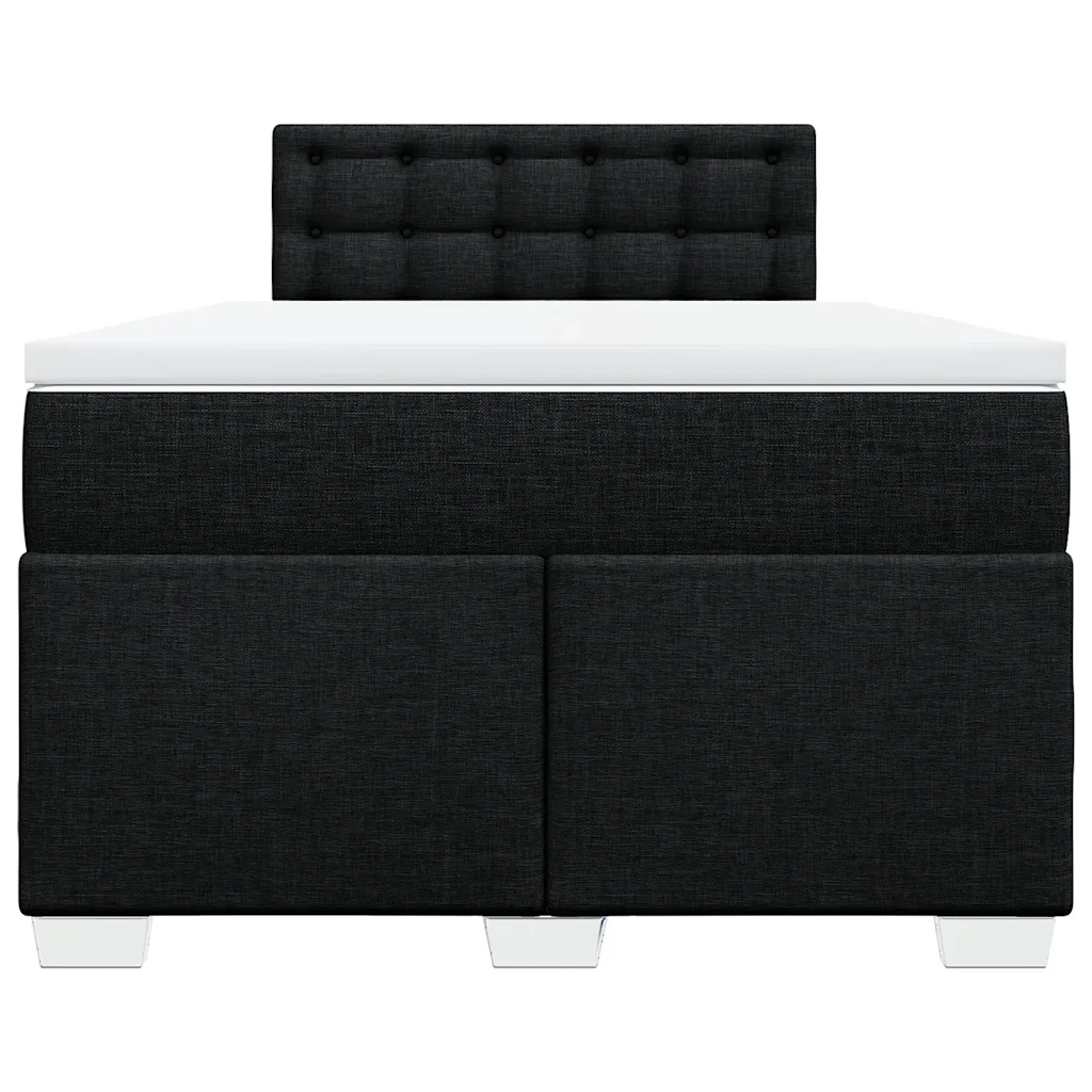 Giroletto a Molle con Materasso Nero 120x190 cm in Tessuto
