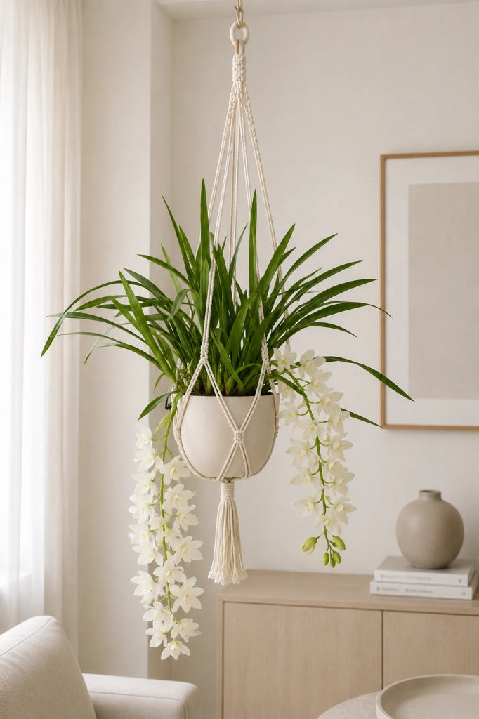 Gardenaria Cymbidium white 'Ice cascade' - Pianta da interno ornamentale Altezza: 60 cm (vaso 14)