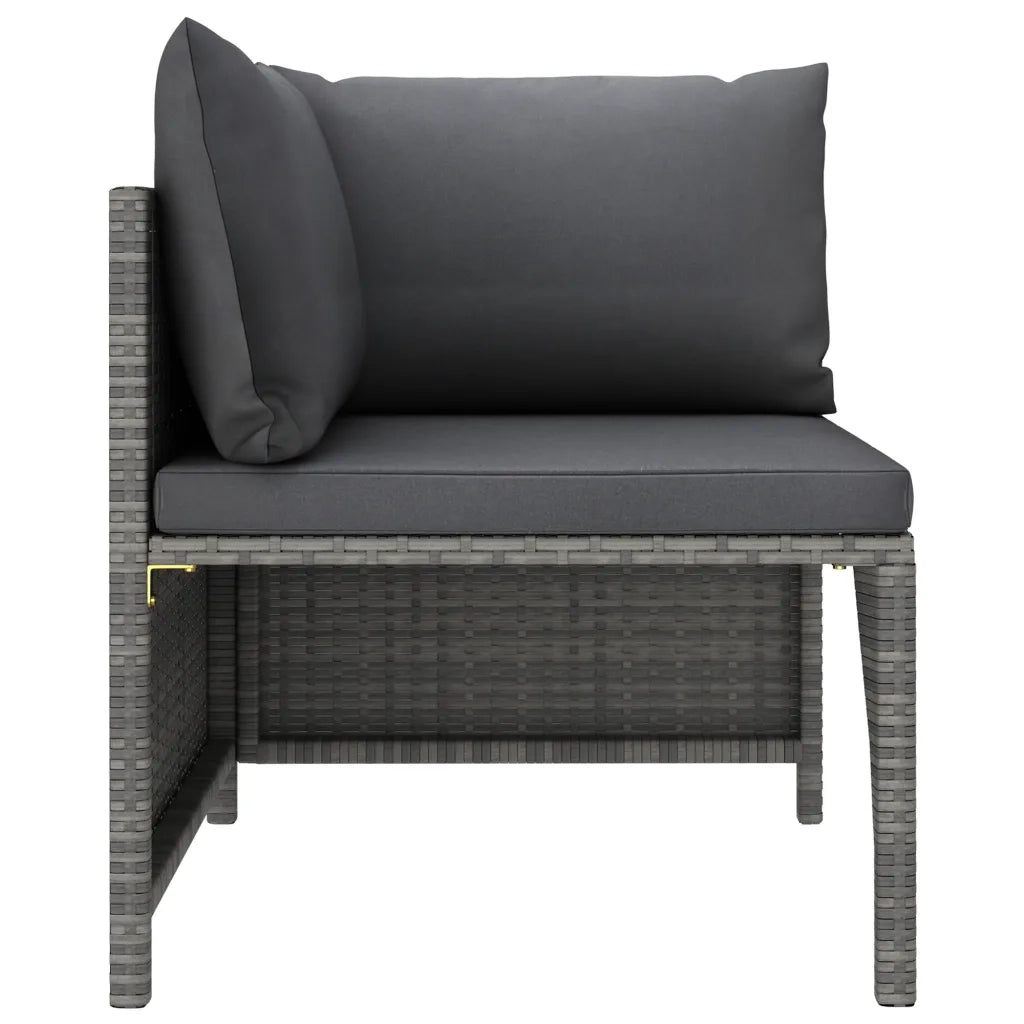 Set Divani da Giardino 7 pz con Cuscini in Polyrattan Grigio 3059764