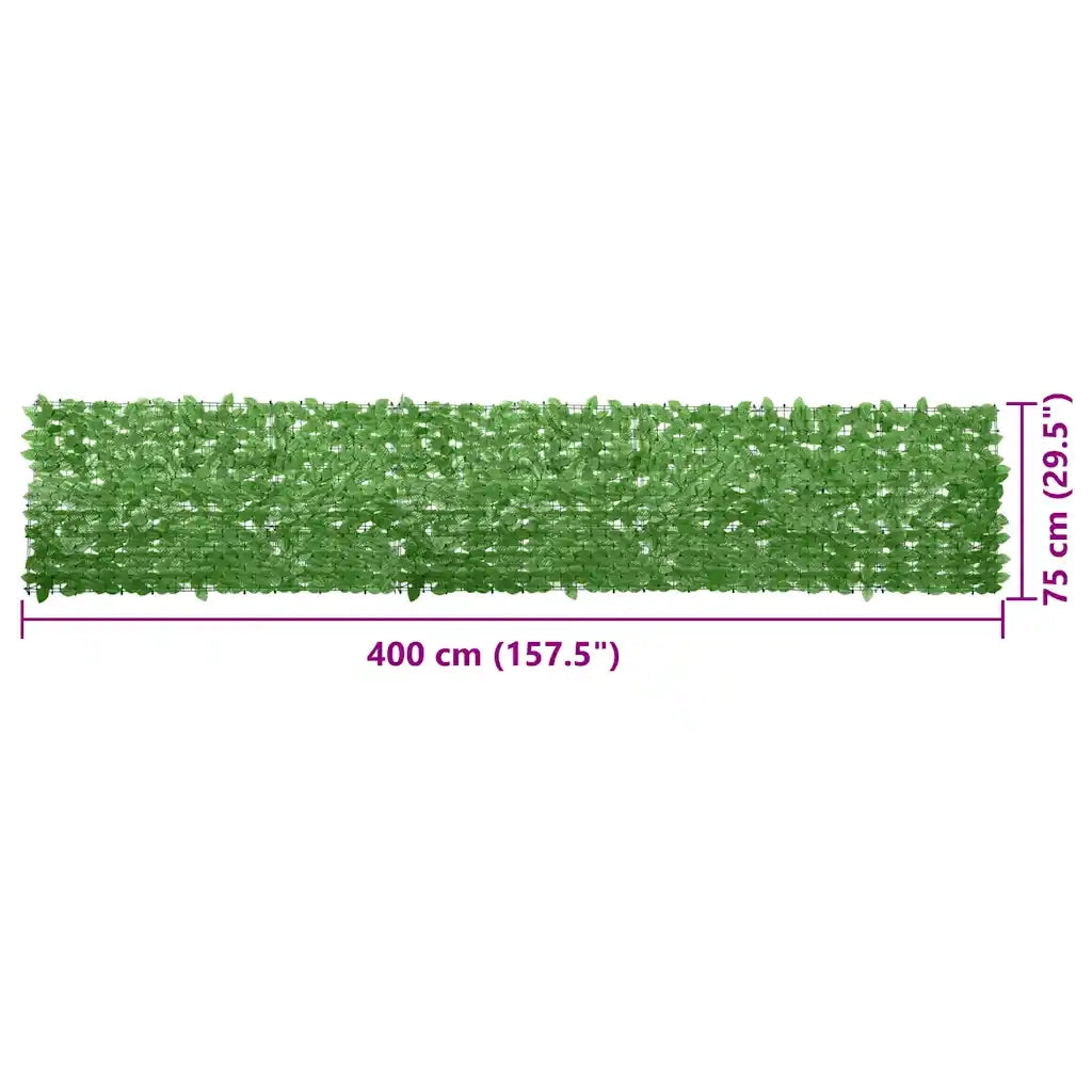 Paravento da Balcone-Pannello per balcone con Foglie Verdi 400x75 cm