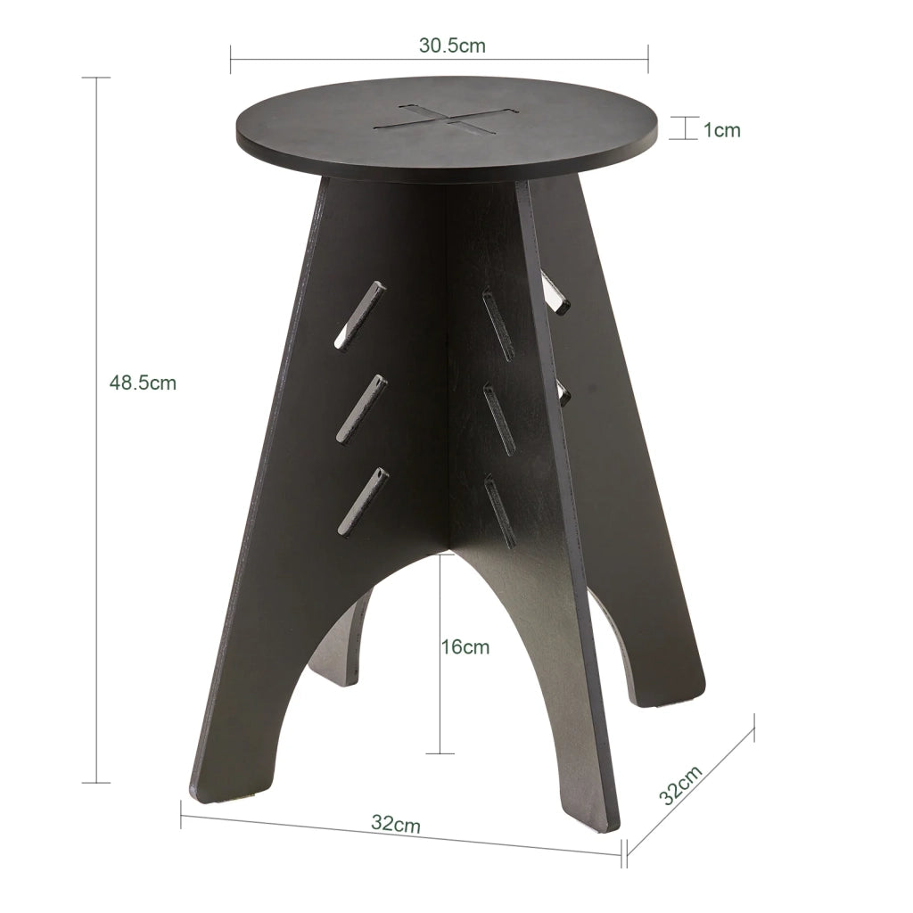 Tavolino Basso Da Salotto Tavolino Laterale Tavolino Da Soggiorno Nero Φ30.5x54.5cm HFBT01-SCH
