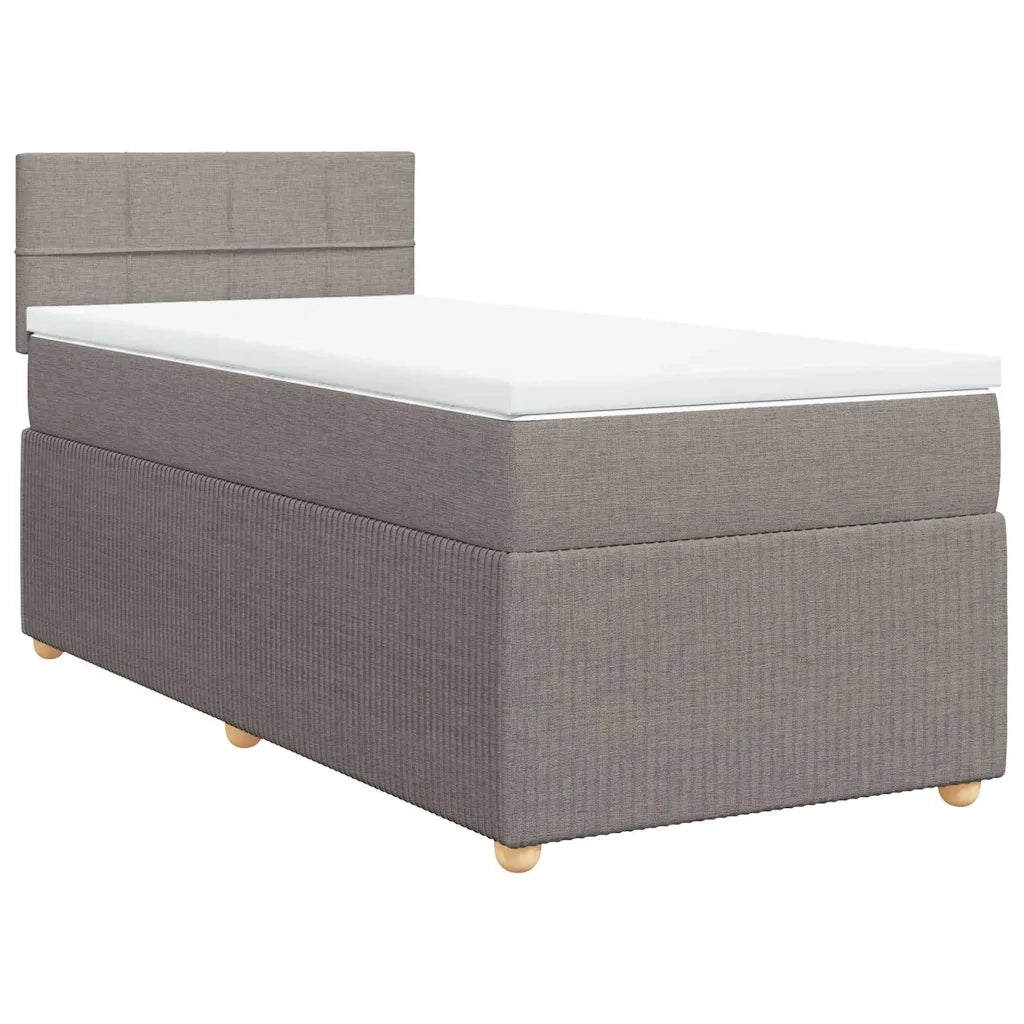 Giroletto a Molle con Materasso Tortora 90x190 cm in Tessuto