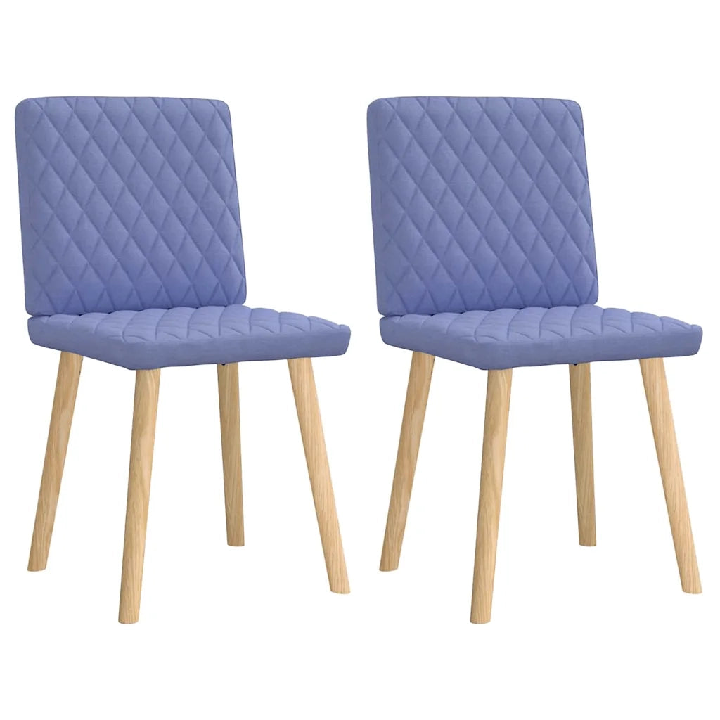 Sedie da Pranzo 2 pz Blu Jeans in Tessuto