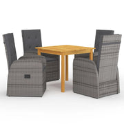 Set da pranzo da giardino per esterni 5 pezzi mobili grigi 02_0013776