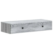 Tavolino da Parete Laterale Grigio Sonoma 87,5 x 34,5 x 17 cm