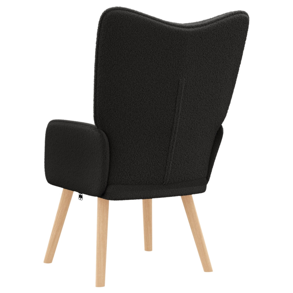Sedia Rilassante  Nero in Tessuto Simile a Lana Ricci