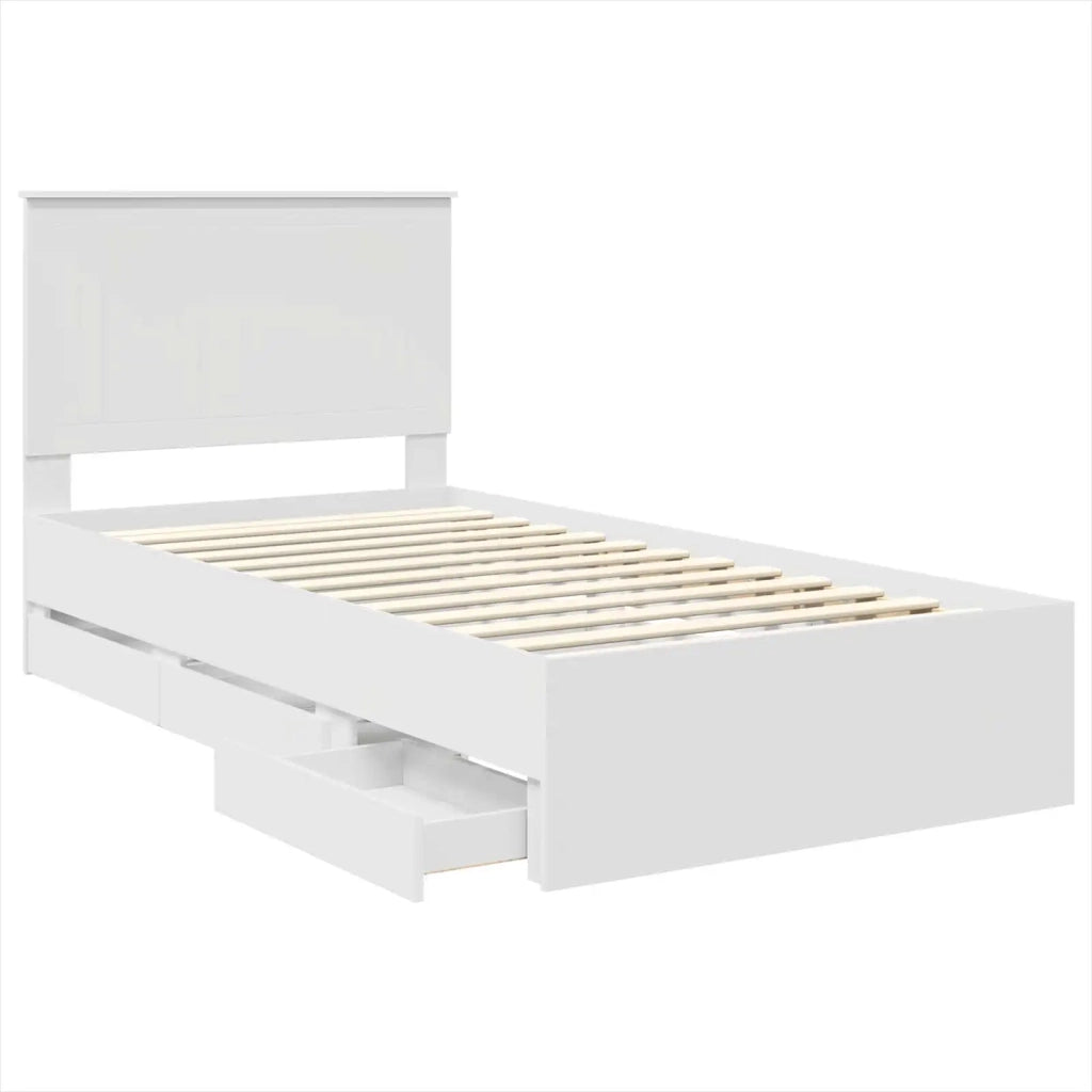 Struttura del letto Bianco 100 x 200 cm Legno Ingegnerizzato