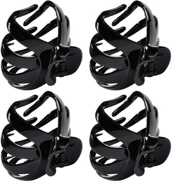 Gripari per Capelli - 4 Pezzi - Antiscivolo - Octopus - Nero - Materiale di Alta Qualità - Clip per Capelli