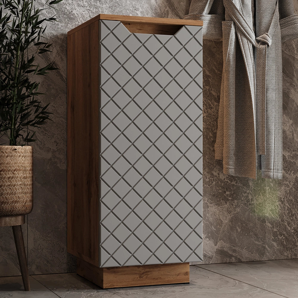 Vicco mobiletto bagno Rovere/grigio con struttura in piastrelle 33.4 x 81.9 cm