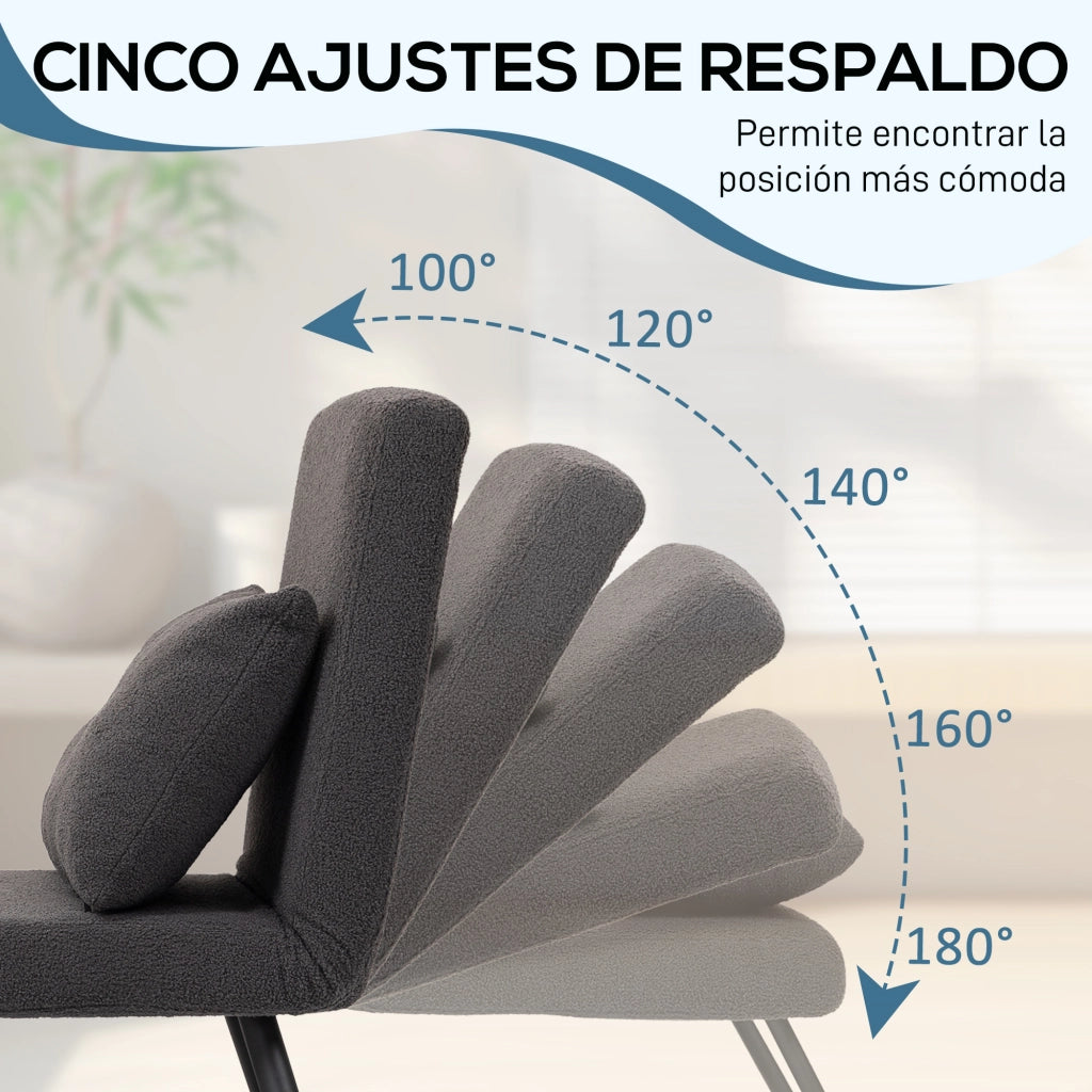 Letto imbottito convertibile 4 in 1 con cuscino ¨C zephmum ¨C grigio 63x73x81 cm