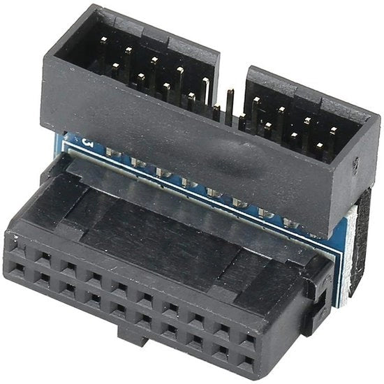 Adattatore USB 3.0 - 19-pini Maschio a Femmina - Formato compatto - Connessione a 90 gradi - Materiale di alta qualità - Adatto per...